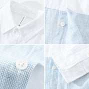 Patchwork Linen Shirt for Casual & Formal Occasions