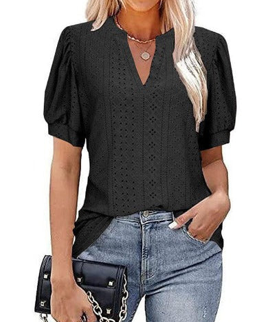 Elaine | Comfy and Flattering Fit Short-sleeve Top