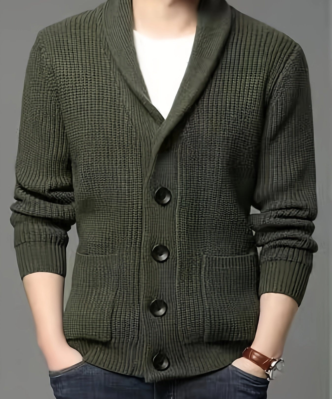 Elevate Your Wardrobe with the MOUNTAIN Men's Stylish Button-Up Cardigan - Lizabella Fashion