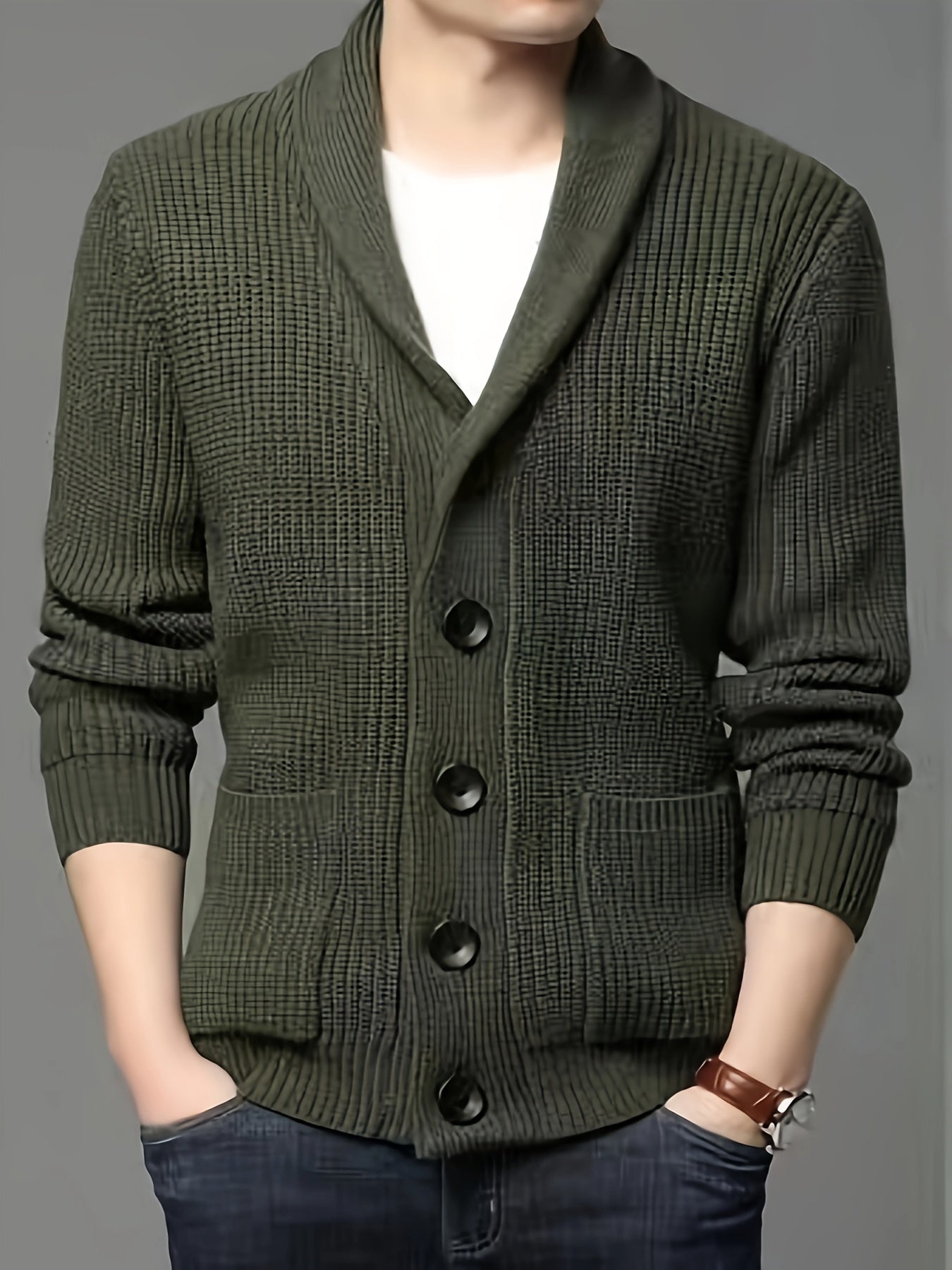 Elevate Your Wardrobe with the MOUNTAIN Men's Stylish Button-Up Cardigan - Lizabella Fashion