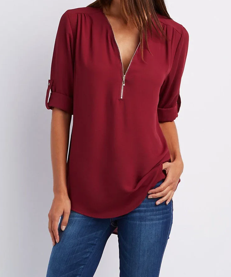Sophia | Elegant V-Neck Blouse