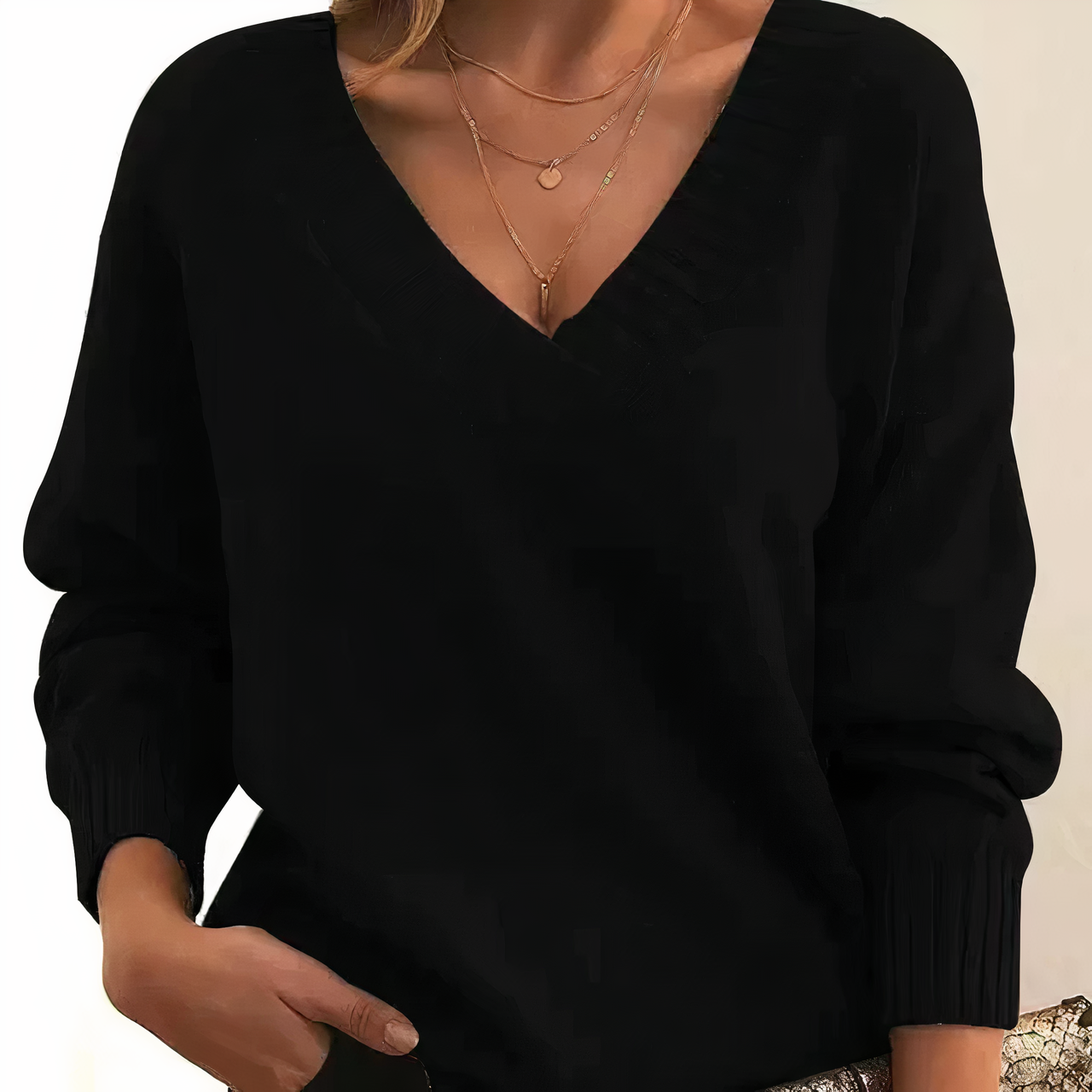 Lila | Comfortable Deep V-Neck Sweater for Women