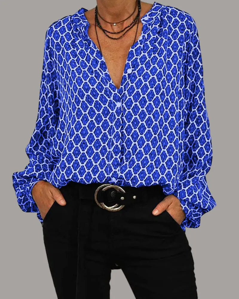 ELLA | Elegant V-Neck Blouse for Spring Style - Lizabella Fashion