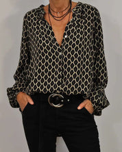 ELLA | Elegant V-Neck Blouse for Spring Style - Lizabella Fashion