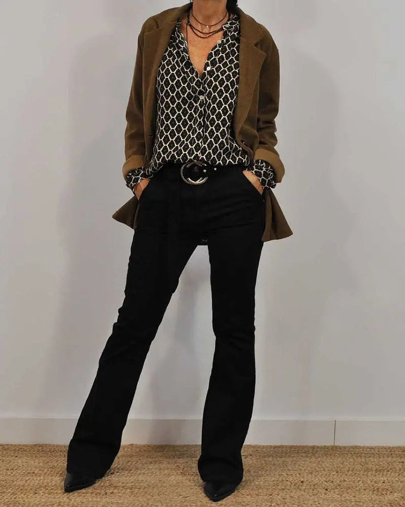 ELLA | Elegant V-Neck Blouse for Spring Style - Lizabella Fashion