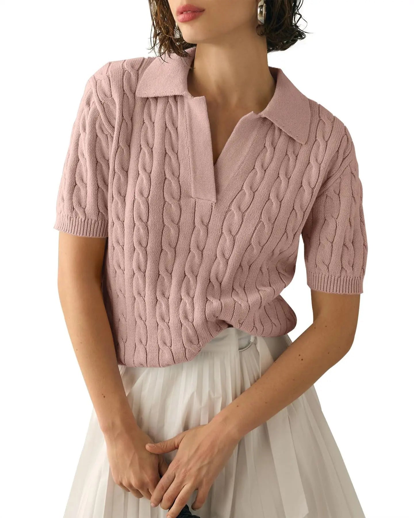 Elevate Your Wardrobe with the IRENE Stylish and Cozy Short Sleeve Top! - Lizabella Fashion