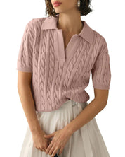 Elevate Your Wardrobe with the IRENE Stylish and Cozy Short Sleeve Top! - Lizabella Fashion