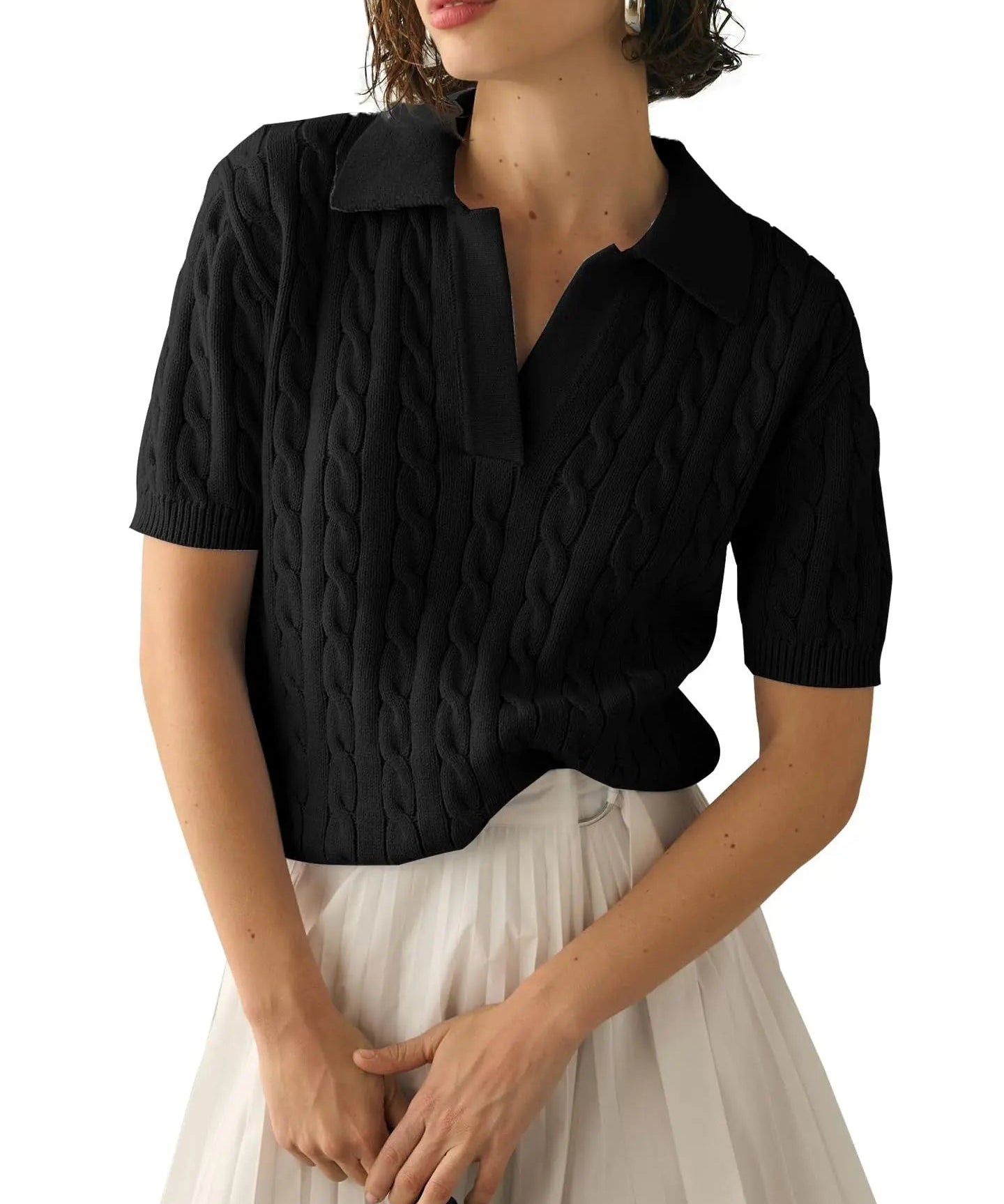 Elevate Your Wardrobe with the IRENE Stylish and Cozy Short Sleeve Top! - Lizabella Fashion