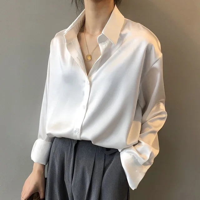 Viviana | Relaxed Loose Fit Silky Blouse