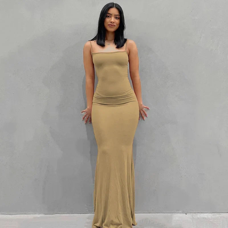 SANTORINI | Elegant Slim Maxi Dress - Lizabella Fashion